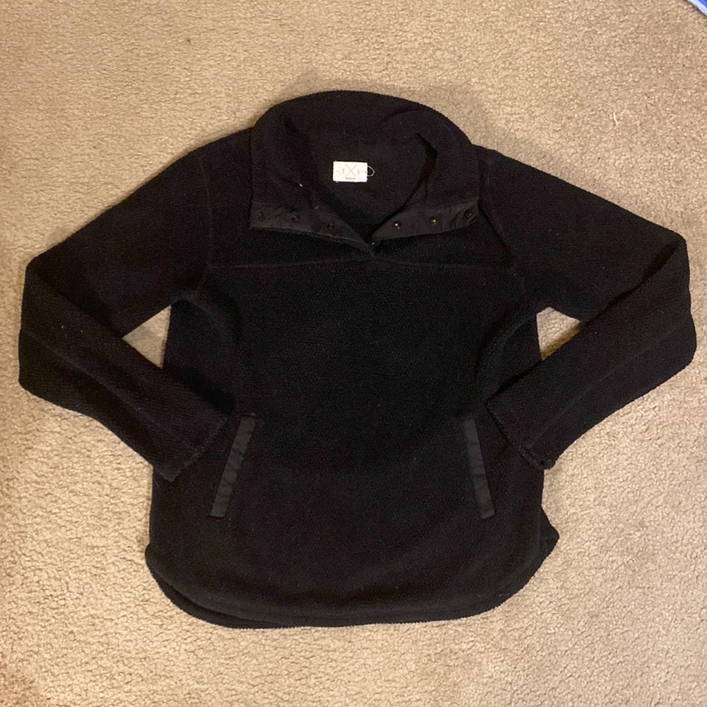 TXS black quarter zip fleece